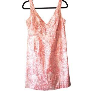 Vineyard Vines Pink White Pineapple Print Cotton Sundress Sz 6 NWOT